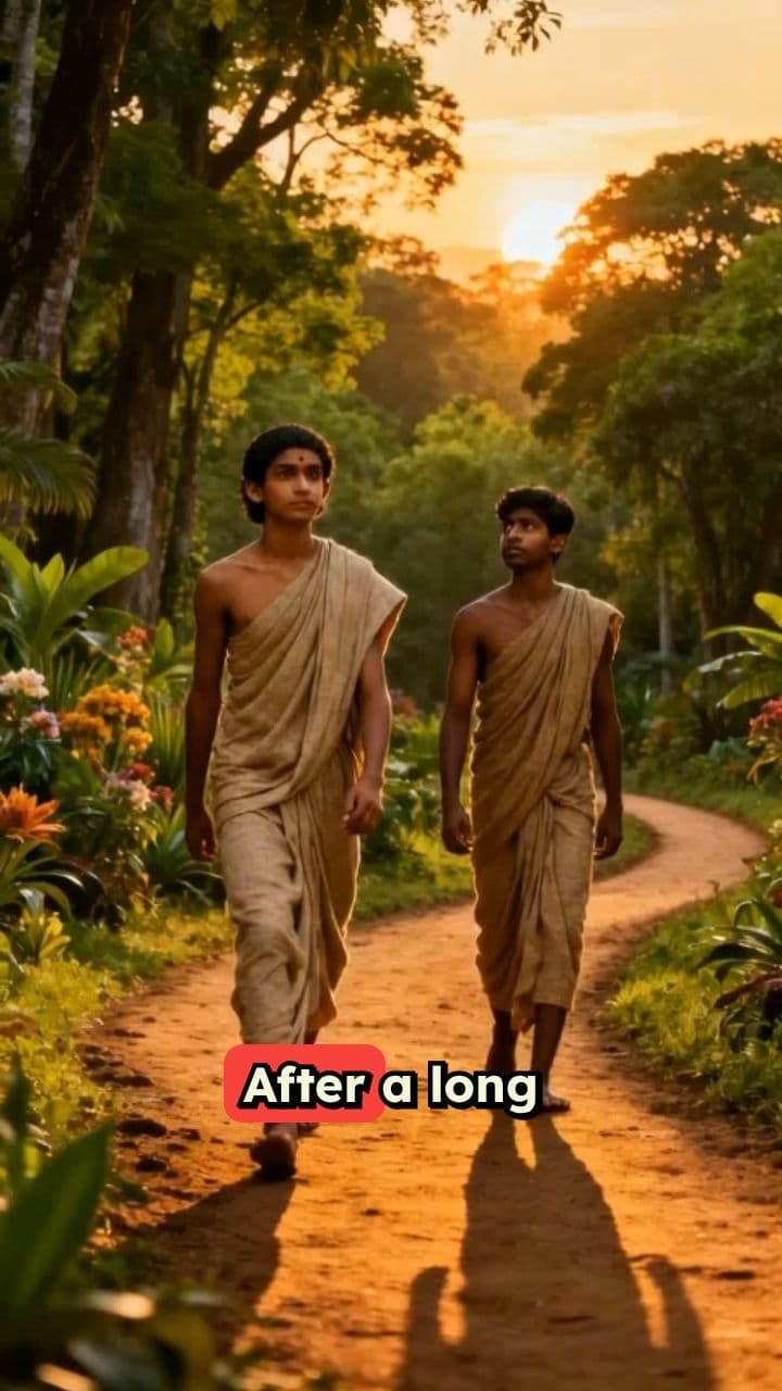 Encounter at Sunset: Siddhartha, Govinda, and the Buddha