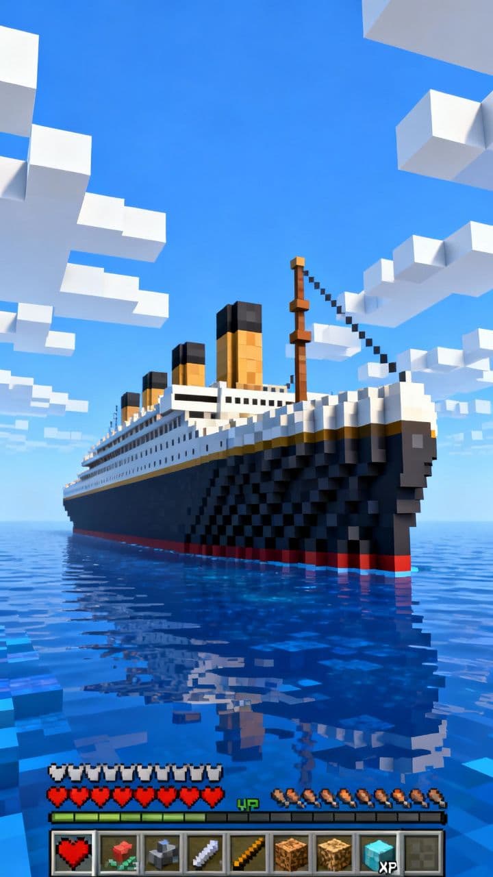 Sail the Titanic in Minecraft