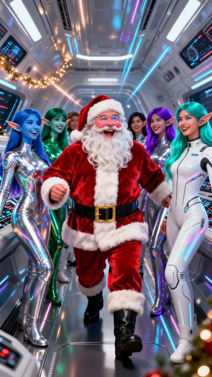 Santa and his Alien Elves.