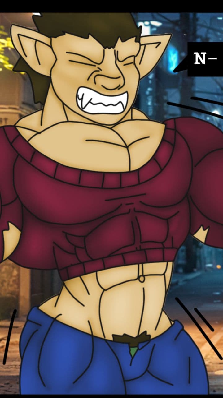 Cinematic Werewolf Transformation in Comics