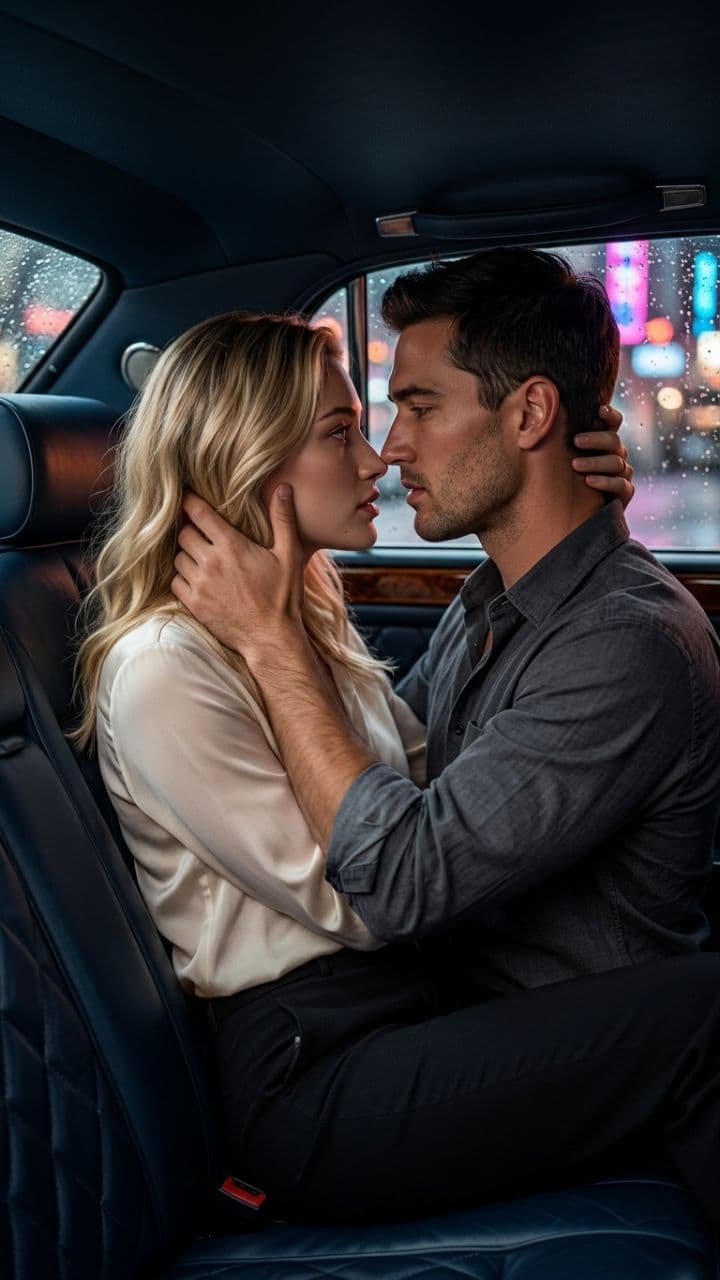 Passionate Car Seat Kiss