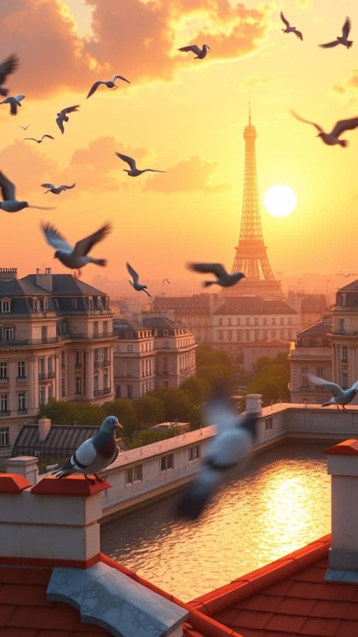 Whimsical Parisian Sunrise Animation