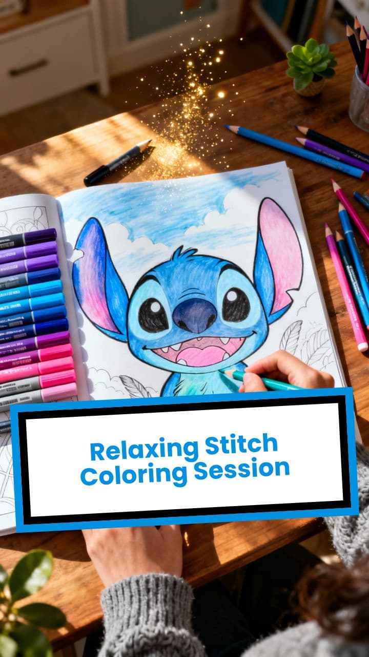 Relaxing Stitch Coloring Session