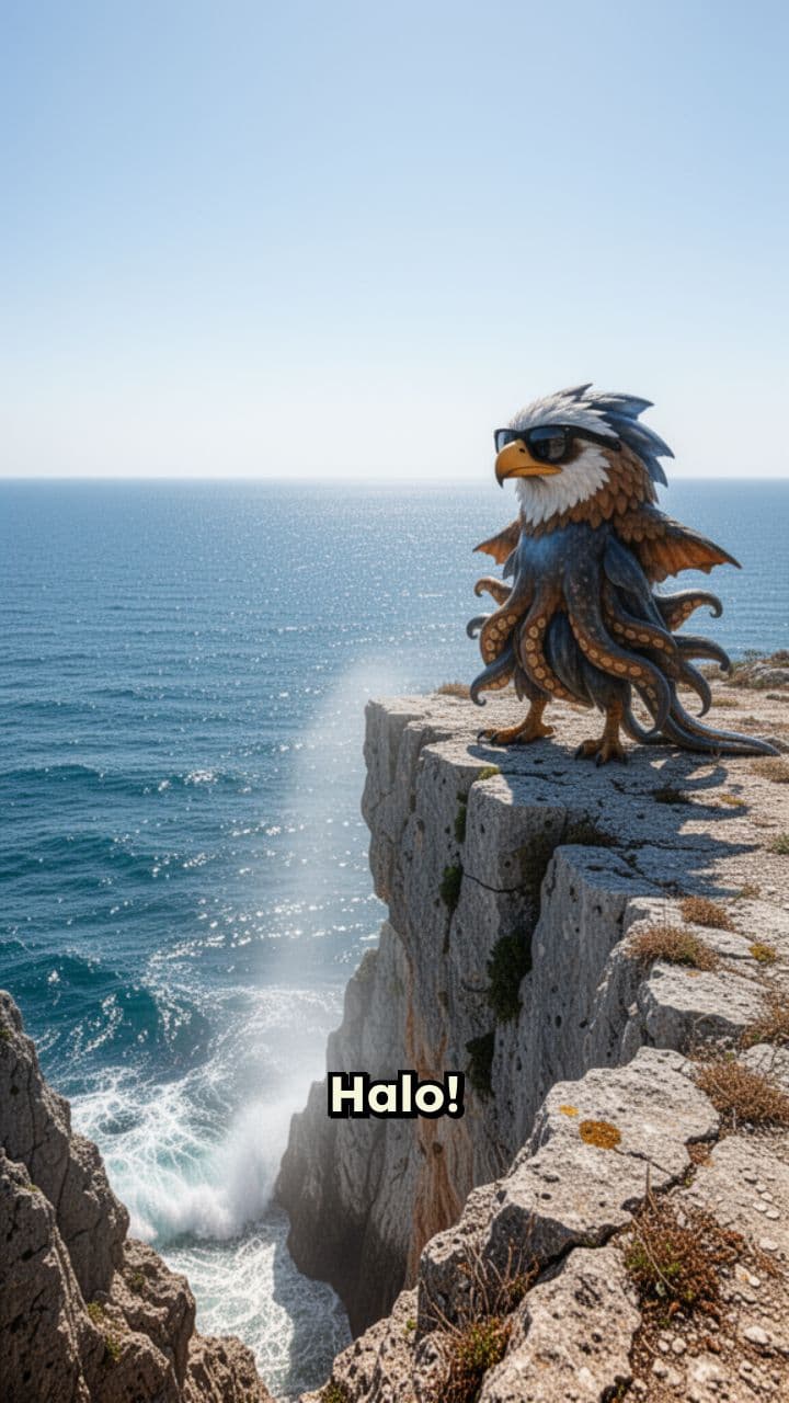 Krakenfalke Schwimmkop und Erdbeeren