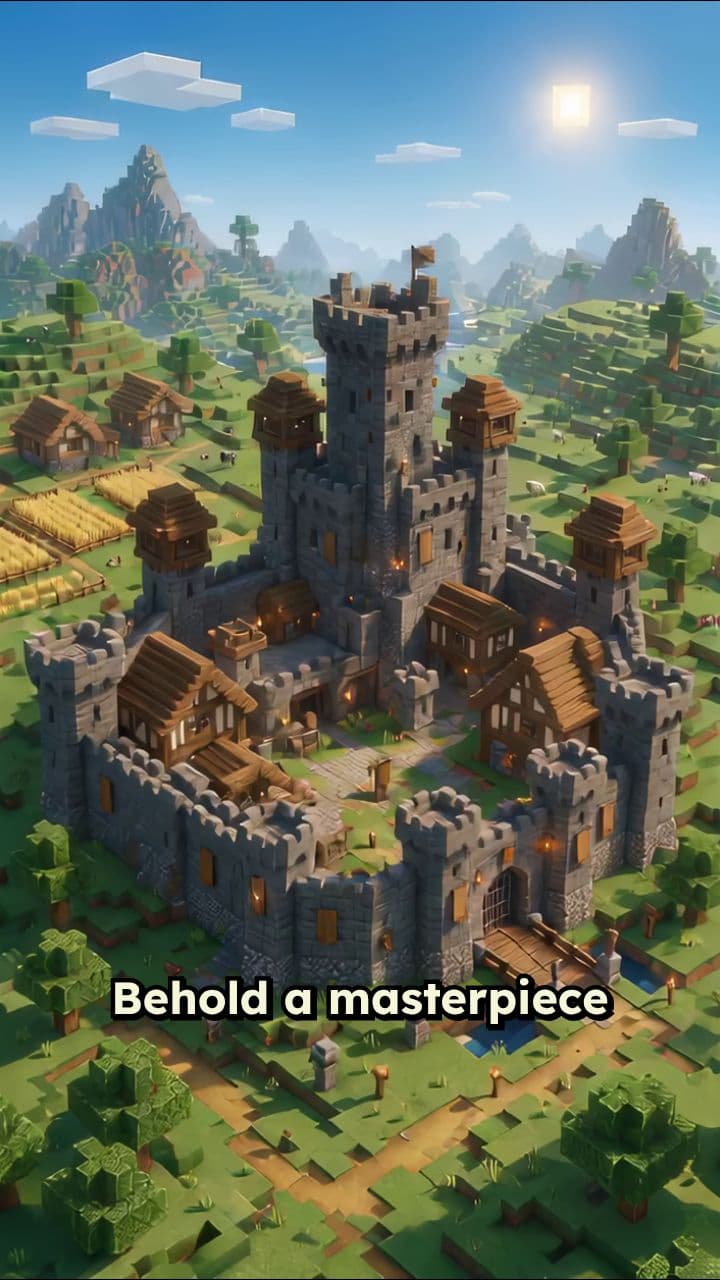 Minecraft Voxel Medieval Castle Showcase