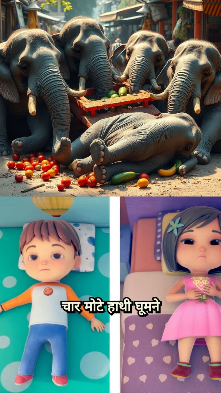 पांच हाथी और बंदर जाल