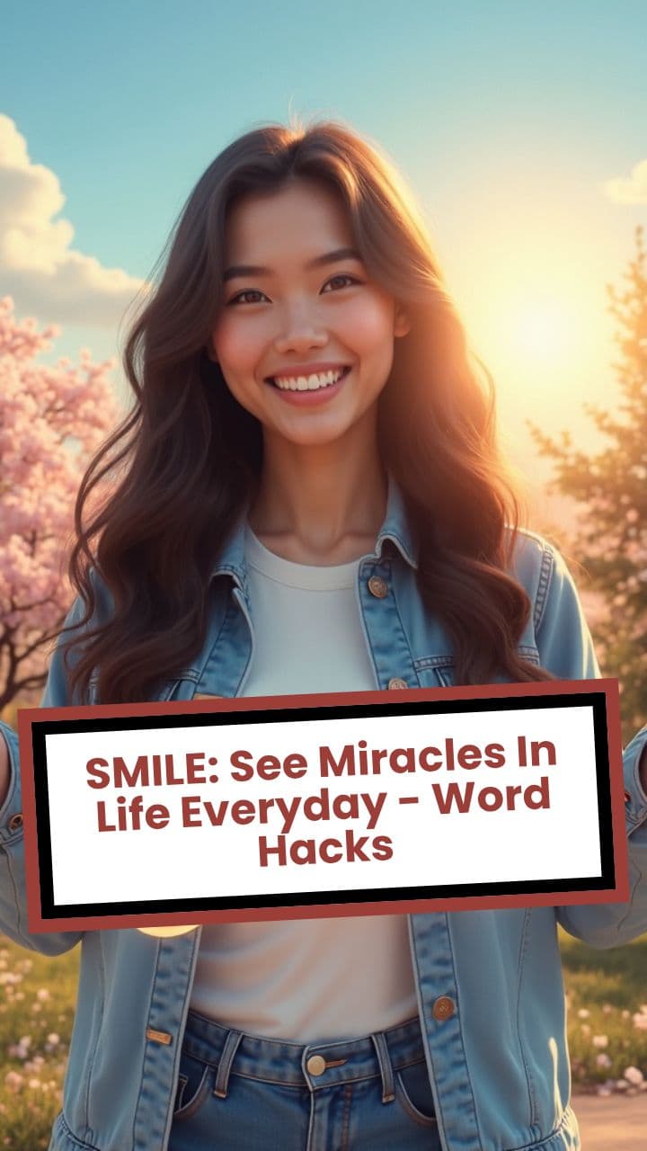 SMILE: See Miracles In Life Everyday - Backronym labs