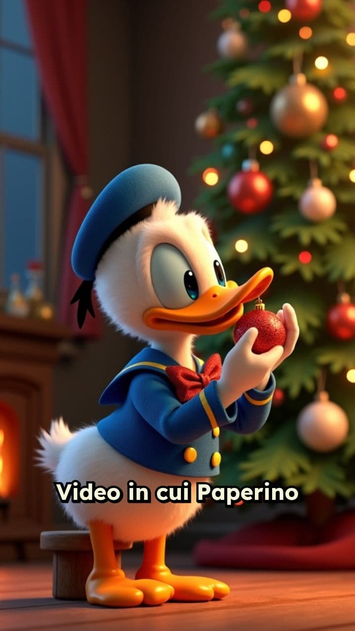 Paperino addobba l'albero di Natale