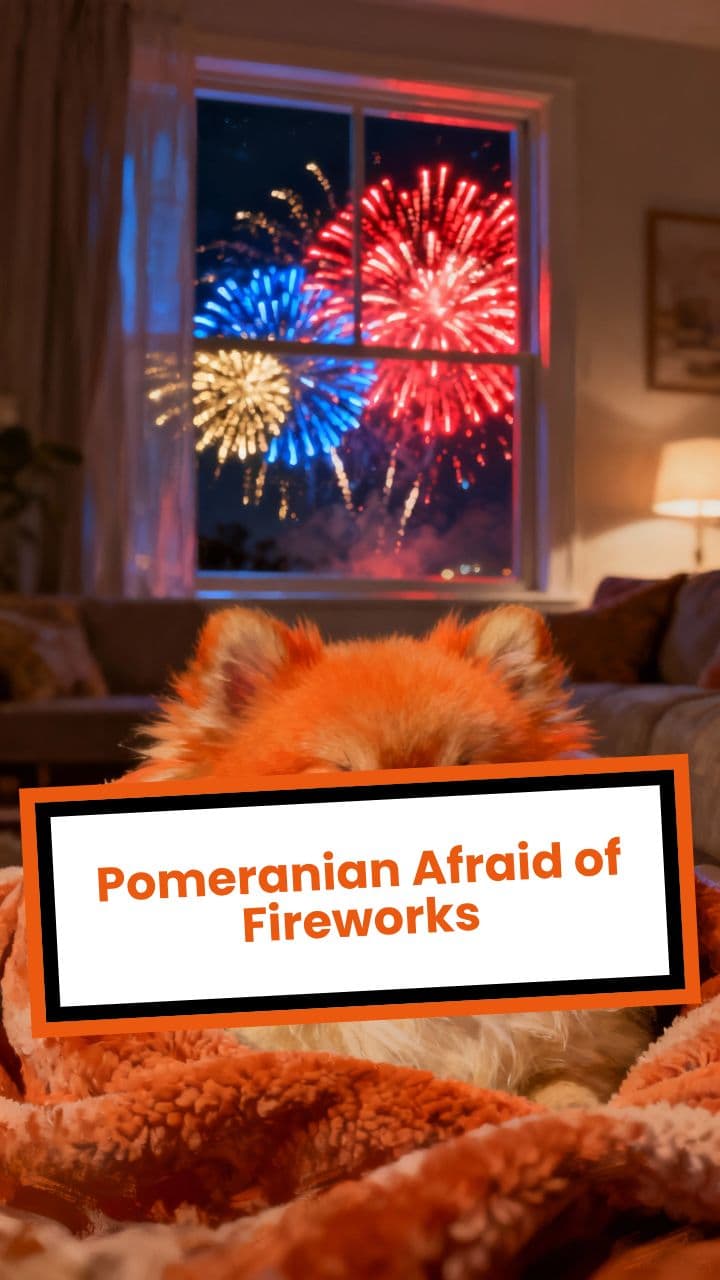 Pomeranian Afraid of Fireworks
