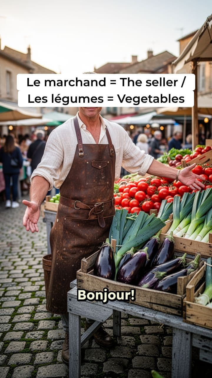 Vocabulaire Français: Le Marchand de Légumes