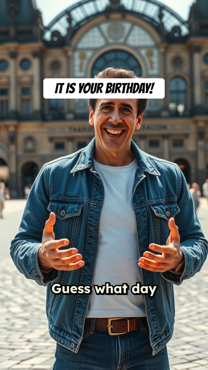 Nicolas Cage Birthday Surprise in Leipzig