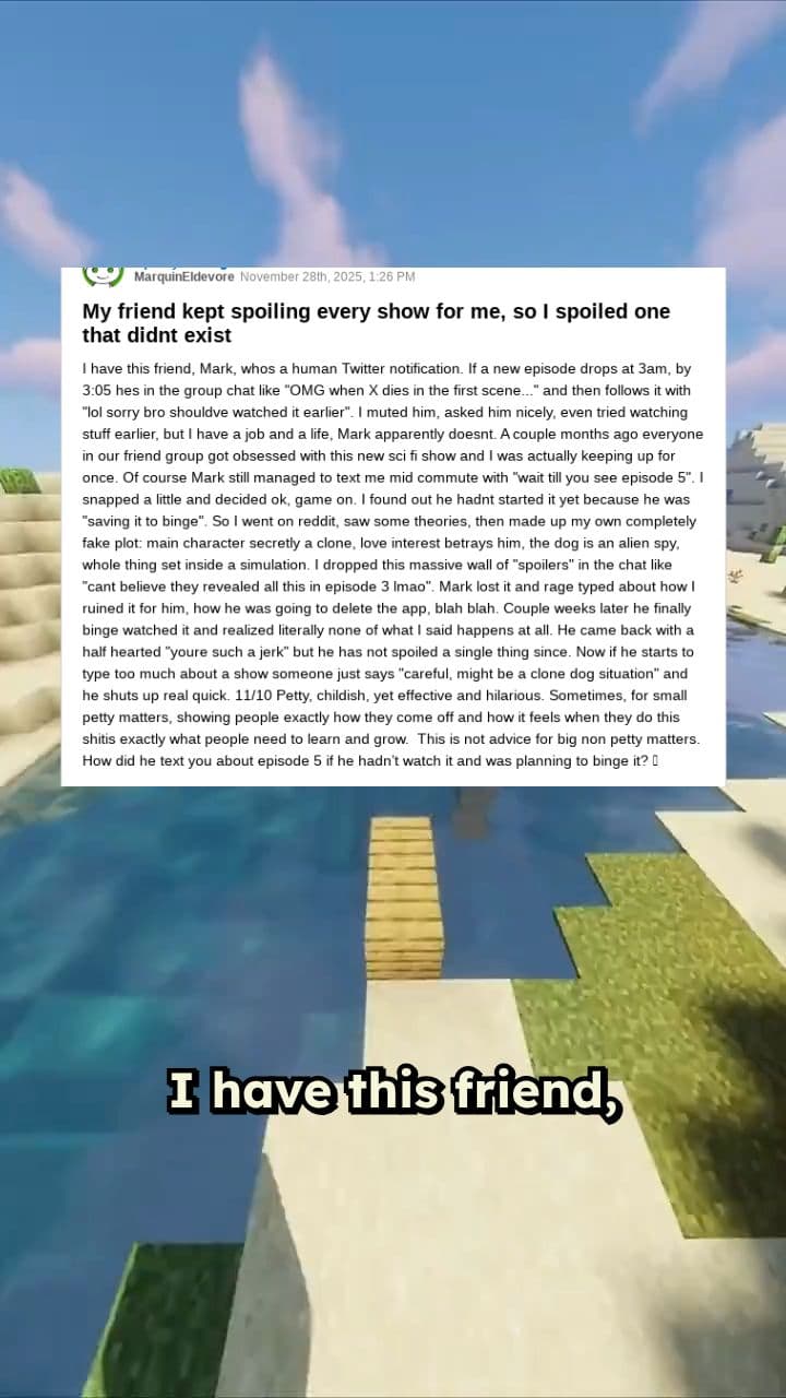 Petty Revenge on a Spoiler Alert