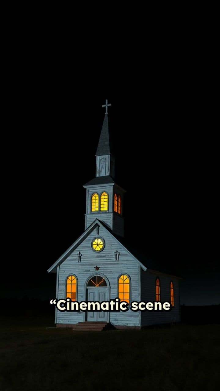 Glitching Sky Over the Church