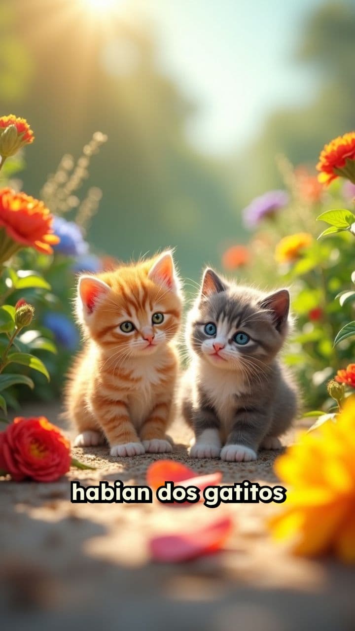 Los gatitos en el jardín