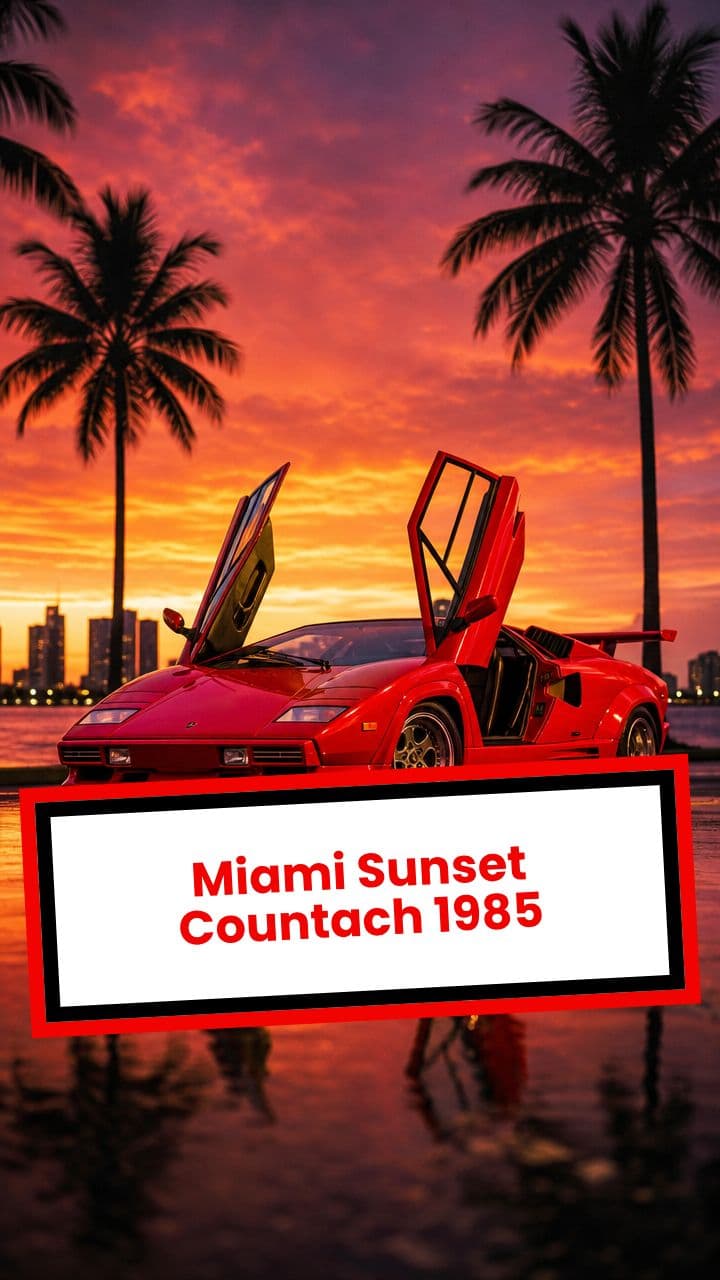 Miami Sunset Countach 1985
