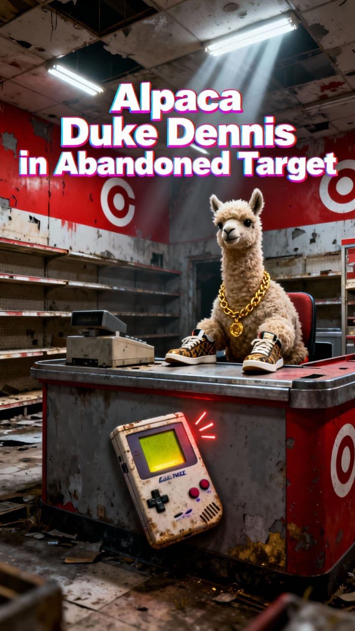 Alpaca Duke Dennis in Abandoned Target