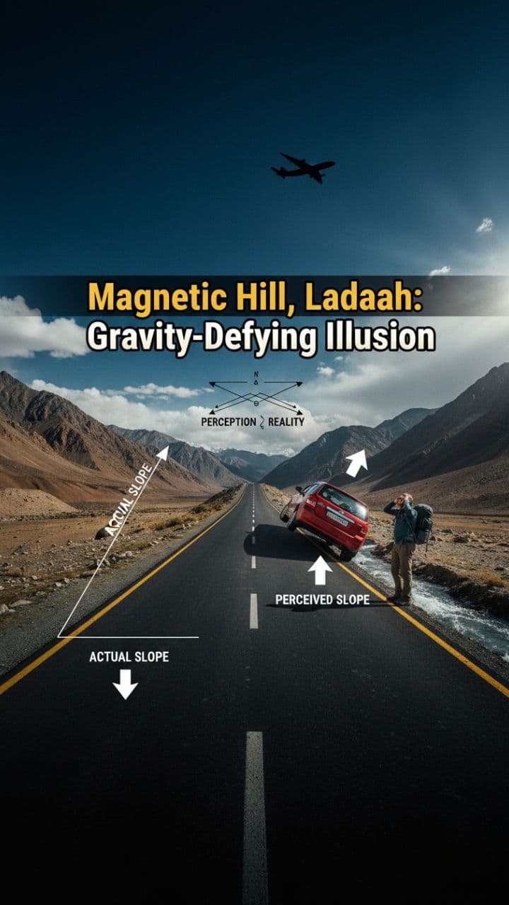 Magnetic Hill, Ladakh: Gravity-Defying Illusion